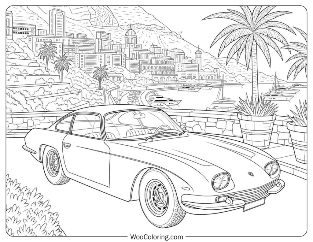 Lamborghini 350 GT Overlooking Monaco Marina